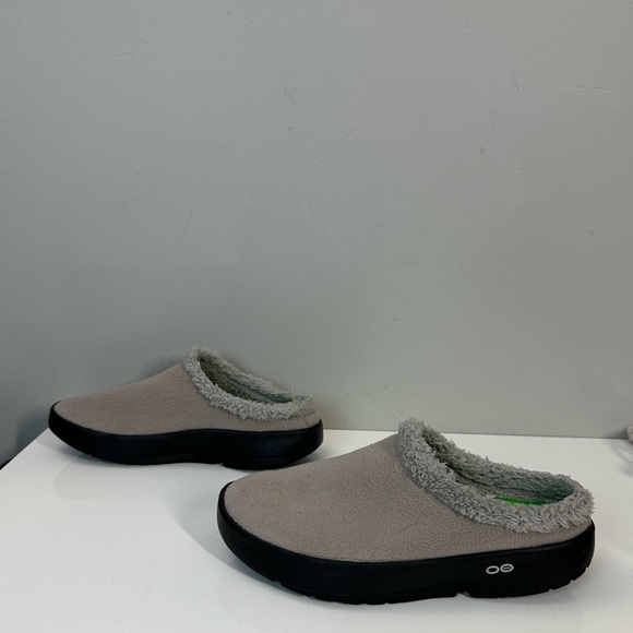 Oofos Oocoozie Mule Gray Sherpa Comfort Recovery Slip On Shoes Size 10 main image 9